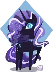 Size: 626x850 | Tagged: safe, artist:ginkadia, banned from derpibooru, deleted from derpibooru, derpibooru import, nightmare rarity, rarity, pony, unicorn, abstract background, female, mare, raised hoof, smiling, solo