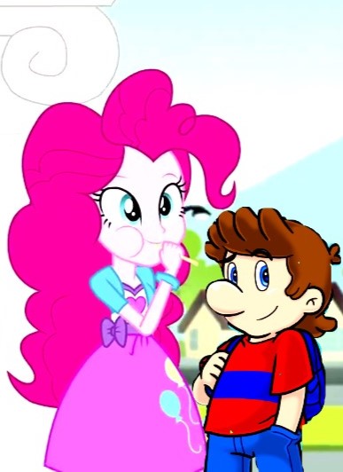 Size: 387x532 | Tagged: safe, artist:mariopiequevedo019, banned from derpibooru, deleted from derpibooru, derpibooru import, pinkie pie, equestria girls, crossover, crossover shipping, female, male, mario, mariopie, shipping, straight, super mario bros., younger