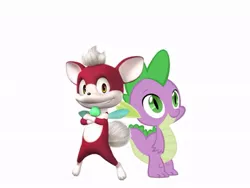 Size: 800x600 | Tagged: safe, artist:amyrosefan201, banned from derpibooru, deleted from derpibooru, derpibooru import, spike, chip, crossover, sonic the hedgehog (series)