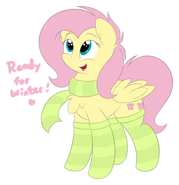 Size: 1496x1541 | Tagged: safe, artist:onlytheponies, banned from derpibooru, deleted from derpibooru, derpibooru import, fluttershy, pony, chest fluff, clothes, cute, dialogue, shyabetes, simple background, smiling, socks, solo, striped socks, white background