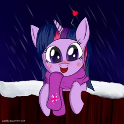 Size: 2500x2500 | Tagged: safe, artist:omi, banned from derpibooru, deleted from derpibooru, derpibooru import, twilight sparkle, clothes, scarf, snow