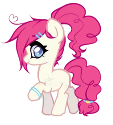 Size: 350x385 | Tagged: safe, artist:lullabyprince, banned from derpibooru, deleted from derpibooru, derpibooru import, oc, oc:cupcake sprinkles, unofficial characters only, earth pony, chibi, female, filly, offspring, parent:pinkie pie, solo