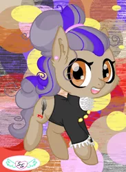 Size: 672x920 | Tagged: safe, artist:seraphimstardust, banned from derpibooru, deleted from derpibooru, derpibooru import, oc, oc:sasha, unofficial characters only, earth pony, pony, chibi, clothes, female, mare, solo