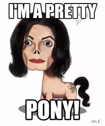 Size: 500x600 | Tagged: safe, artist:ponykillerx, banned from derpibooru, deleted from derpibooru, derpibooru import, body horror, creepy, horror, meme, michael jackson, nightmare fuel, not salmon, pretty pony, scary, wat, what has science done, why, wtf