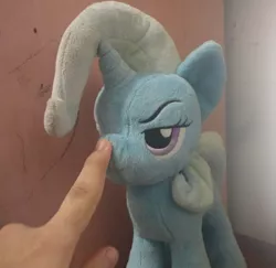 Size: 1280x1244 | Tagged: safe, banned from derpibooru, deleted from derpibooru, derpibooru import, trixie, pony, unicorn, 4de, boop, female, irl, photo, plushie