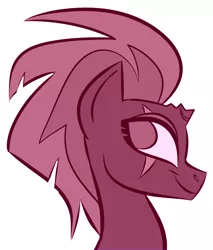 Size: 1242x1457 | Tagged: safe, artist:spacekitsch, banned from derpibooru, deleted from derpibooru, derpibooru import, tempest shadow, unicorn, my little pony: the movie, broken horn, bust, eye scar, female, horn, mare, monochrome, portrait, pretty pretty tempest, profile, scar, side view, simple background, smiling, solo, white background