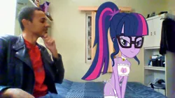 Size: 1280x720 | Tagged: suggestive, banned from derpibooru, deleted from derpibooru, derpibooru import, sci-twi, twilight sparkle, human, equestria girls, breasts, clothes, equestria girls in real life, irl, irl human, irl self-insert, photo, tragic, underwear