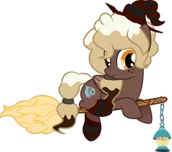Size: 3625x3210 | Tagged: safe, artist:temp, banned from derpibooru, deleted from derpibooru, derpibooru import, oc, oc:sweet mocha, unofficial characters only, pegasus, pony, broom, clothes, female, freckles, hat, high res, lantern, nightmare night, simple background, socks, solo, transparent background, vector, witch costume, witch hat