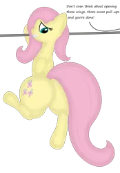 Size: 4034x5801 | Tagged: suggestive, artist:notyobizz, banned from derpibooru, deleted from derpibooru, derpibooru import, fluttershy, butt, dialogue, looking back, plot, simple background, transparent background