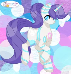 Size: 1024x1069 | Tagged: safe, artist:seraphimstardust, banned from derpibooru, deleted from derpibooru, derpibooru import, rarity, oc, oc:raribot, unofficial characters only, pony, robot, robot pony, unicorn, raribot, solo