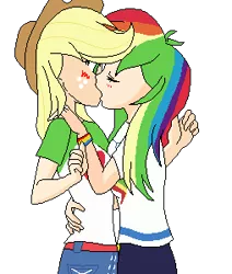 Size: 254x300 | Tagged: safe, artist:xfaithyhedgefoxx, banned from derpibooru, deleted from derpibooru, derpibooru import, applejack, rainbow dash, human, equestria girls, equestria girls series, appledash, female, humanized, lesbian, shipping