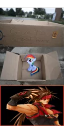 Size: 406x800 | Tagged: safe, banned from derpibooru, deleted from derpibooru, derpibooru import, rainbow dash, fanfic:my little dashie, crossover, dashie meme, exploitable meme, good people finding dash meme, guilty gear, meme, obligatory pony, sol badguy