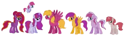 Size: 4496x1296 | Tagged: safe, artist:diamond-chiva, banned from derpibooru, deleted from derpibooru, derpibooru import, oc, oc:diamond-chi, unofficial characters only, earth pony, pegasus, pony, unicorn, family, female, filly, male, mare, simple background, stallion, transparent background