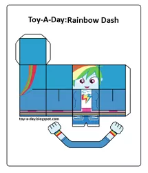Size: 600x699 | Tagged: safe, artist:grapefruitface1, banned from derpibooru, deleted from derpibooru, derpibooru import, part of a set, rainbow dash, equestria girls, arts and crafts, craft, papercraft, printable, solo, toy a day