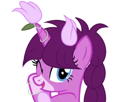 Size: 1112x932 | Tagged: safe, artist:diamond-chiva, banned from derpibooru, deleted from derpibooru, derpibooru import, oc, unofficial characters only, pony, base used, female, flower pony, mare, one eye closed, simple background, solo, transparent background, wink