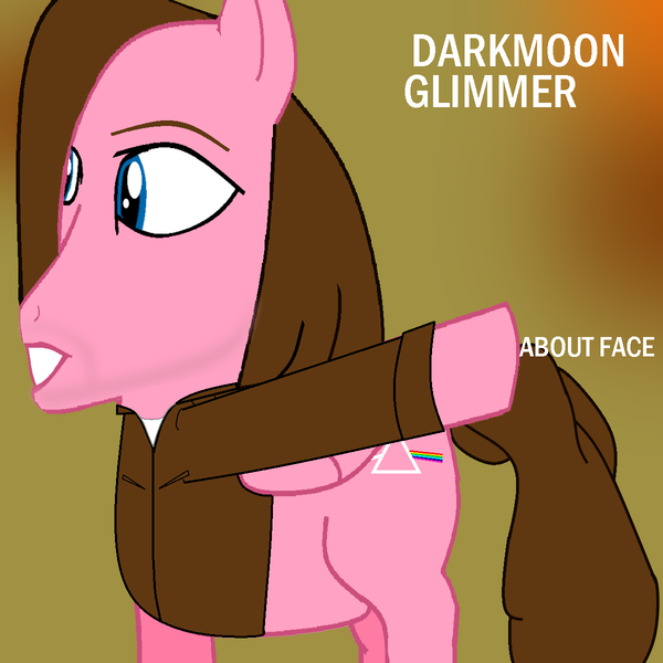 Size: 1200x1200 | Tagged: safe, artist:grapefruitface1, banned from derpibooru, deleted from derpibooru, derpibooru import, oc, oc:darkmoon glimmer, album cover, clothes, david gilmour, parody, pointing, raised hoof, solo