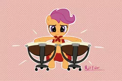 Size: 3000x2000 | Tagged: safe, artist:xaxiom1, banned from derpibooru, deleted from derpibooru, derpibooru import, scootaloo, one bad apple, cape, clothes, drums, musical instrument