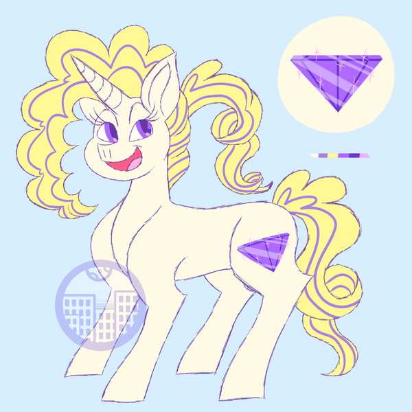 Size: 2200x2200 | Tagged: safe, artist:punkpride, banned from derpibooru, deleted from derpibooru, derpibooru import, oc, oc:surprise pie, unofficial characters only, unicorn, female, high res, mare, not surprise, offspring, parent:donut joe, parent:pinkie pie, parents:pinkiejoe, reference sheet, solo