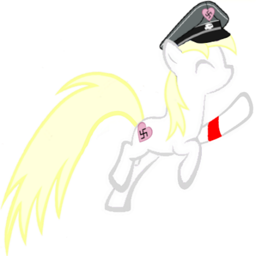 Size: 512x512 | Tagged: safe, artist:anonymous, banned from derpibooru, deleted from derpibooru, derpibooru import, oc, oc:aryanne, earth pony, armband, female, happy, hat, heil, logo, /mlpol/, nazi, swastika