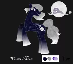 Size: 2518x2184 | Tagged: safe, artist:muir, banned from derpibooru, deleted from derpibooru, derpibooru import, oc, oc:winter moon, unofficial characters only, crystal pony, pegasus, pony, crystal pegasus, rearing, reference sheet, unshorn fetlocks, updated design