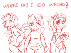 Size: 800x600 | Tagged: grimdark, artist:pitchpatch, banned from derpibooru, deleted from derpibooru, derpibooru import, ask meanie belle, ask pregnant scootaloo, ask, blanked applebloom, meanie belle, tumblr