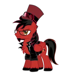 Size: 7500x8000 | Tagged: safe, artist:kathrinethegamerpony, banned from derpibooru, deleted from derpibooru, derpibooru import, oc, oc:toonkriticy2k, unofficial characters only, pegasus, pony, goggles, red and black oc