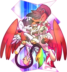 Size: 1024x1092 | Tagged: safe, artist:isaacs-collar, banned from derpibooru, deleted from derpibooru, derpibooru import, oc, oc:toonkriticy2k, unofficial characters only, pegasus, pony, goggles, red and black oc