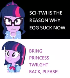 Size: 990x1101 | Tagged: safe, banned from derpibooru, deleted from derpibooru, derpibooru import, sci-twi, twilight sparkle, equestria girls, equestria girls drama, op is not even trying, shitposting