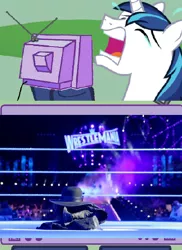 Size: 550x757 | Tagged: safe, banned from derpibooru, deleted from derpibooru, derpibooru import, shining armor, crying, exploitable meme, manly tears, meme, obligatory pony, tv meme, undertaker, whining armor, wwe