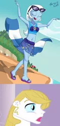 Size: 2500x5250 | Tagged: safe, artist:horsecat, banned from derpibooru, deleted from derpibooru, derpibooru import, editor:jdueler11, prince blueblood, trixie, equestria girls, equestria girls series, forgotten friendship, armpits, bluetrix, equestria girls-ified, female, male, shipping, straight