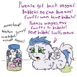 Size: 600x600 | Tagged: grimdark, artist:skoon, banned from derpibooru, deleted from derpibooru, derpibooru import, fluffy pony, abuse, amputee, crying, fluffy pony foals, fluffy pony grimdark, fluffy pony mother, fluffy pony original art, foal abuse, pinto fluffy, urine
