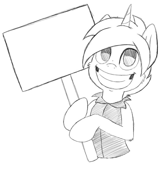 Size: 686x741 | Tagged: safe, artist:theartistsora, banned from derpibooru, deleted from derpibooru, derpibooru import, oc, unicorn, meme template, sign