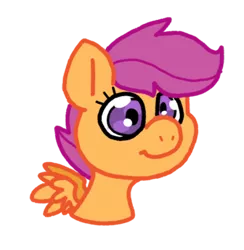 Size: 336x344 | Tagged: safe, artist:67fats, banned from derpibooru, deleted from derpibooru, derpibooru import, scootaloo, pegasus, pony, bust, female, filly, portrait, simple background, solo, spread wings, transparent background, wings