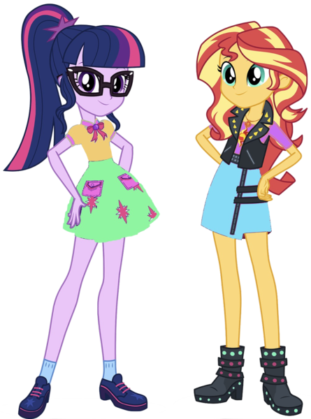 Size: 1003x1353 | Tagged: safe, banned from derpibooru, deleted from derpibooru, derpibooru import, editor:superbobiann, sci-twi, sunset shimmer, twilight sparkle, equestria girls, equestria girls series, 1000 hours in ms paint, boots, bowtie, clothes, cute, female, geode of empathy, geode of telekinesis, glasses, hand on hip, high heel boots, jacket, lesbian, looking at you, magical geodes, ponytail, shimmerbetes, shipping, shoes, simple background, skirt, socks, sunsetsparkle, transparent background, twiabetes