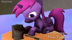 Size: 1280x720 | Tagged: suggestive, artist:mihaynoms, banned from derpibooru, deleted from derpibooru, derpibooru import, twilight sparkle, oc, pony, 3d, animated, bag, bath, clothes, fetish, first person view, inception, internal, micro, offscreen character, pov, size difference, socks, soft vore, sound, source filmmaker, striped socks, twipred, vore, voreception, webm