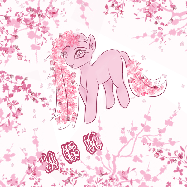 Size: 2000x2000 | Tagged: safe, artist:mdwines, banned from derpibooru, deleted from derpibooru, derpibooru import, oc, pony, adoptable, cherry blossoms, commission, flower, flower blossom, petals, pink, solo, your character here