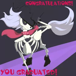 Size: 1500x1500 | Tagged: safe, artist:yzaicreates, banned from derpibooru, deleted from derpibooru, derpibooru import, skellinore, skeleton pony, the break up breakdown, bone, boots, clothes, shoes, skeleton, solo