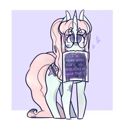 Size: 4000x4000 | Tagged: safe, artist:angelbeat-drift, banned from derpibooru, deleted from derpibooru, derpibooru import, oc, oc:pastel galaxy, unofficial characters only, pony, unicorn, blushing, glasses, mouth hold, solo