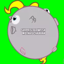 Size: 600x600 | Tagged: safe, banned from derpibooru, deleted from derpibooru, derpibooru import, edit, balloonie pony, original species, balloon, blowfish, caption, image macro, inflation, recolor, roflbot, text, vulgar