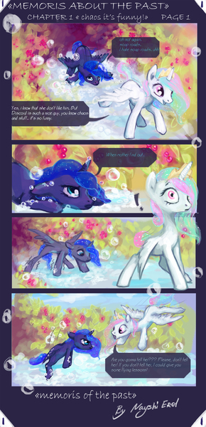 Size: 1354x2799 | Tagged: safe, artist:nayshie, banned from derpibooru, deleted from derpibooru, derpibooru import, princess celestia, princess luna, alicorn, pony, backstory, comic, duo, female, filly, younger