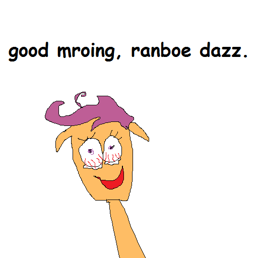 Size: 512x512 | Tagged: safe, artist:dellovan, banned from derpibooru, deleted from derpibooru, derpibooru import, scootaloo, sleepless in ponyville, bloodshot eyes, comic sans, digital art, misspelling, ms paint, scary, sleepy, stylistic suck