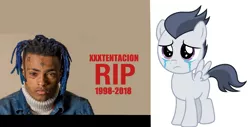 Size: 14600x7392 | Tagged: safe, artist:jawsandgumballfan24, banned from derpibooru, deleted from derpibooru, derpibooru import, rumble, pegasus, pony, barely pony related, colt, crying, male, obligatory pony, rest in peace, wings, xxxtentacion