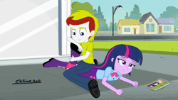 Size: 640x360 | Tagged: suggestive, artist:cesar3o0, banned from derpibooru, deleted from derpibooru, derpibooru import, twilight sparkle, oc, oc:lucky charm, equestria girls, animated, clothes, erotic tickling, feet, female, fetish, foot fetish, foot worship, laughing, licking, licking foot, male, removing shoes, shipping, shoes, sitting on person, socks, straight, tickle fetish, tickling, tongue out