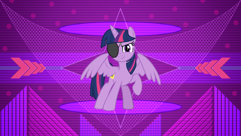 Size: 3840x2160 | Tagged: safe, artist:jhayarr23, artist:laszlvfx, banned from derpibooru, deleted from derpibooru, derpibooru import, twilight sparkle, twilight sparkle (alicorn), alicorn, pony, friendship university, eyepatch, female, mare, smiling, solo, wallpaper