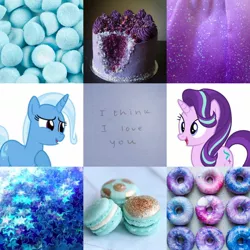 Size: 1200x1200 | Tagged: safe, artist:aesthetics2spare, banned from derpibooru, deleted from derpibooru, derpibooru import, starlight glimmer, trixie, collage, female, lesbian, moodboard, shipping, startrix