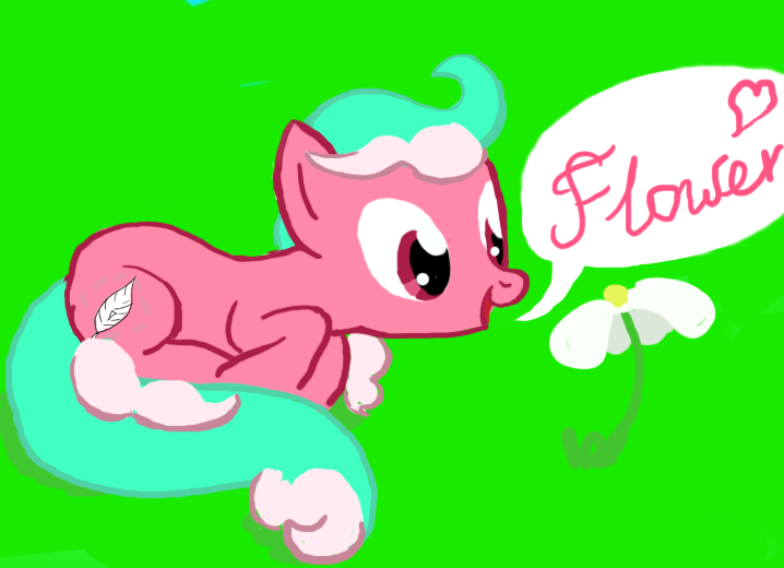 Size: 718x520 | Tagged: safe, artist:beyondysupreme, banned from derpibooru, deleted from derpibooru, derpibooru import, oc, oc:ticklish wubsy, earth pony, pony, dialogue, female, flower, green background, lying down, mare, simple background