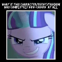 Size: 567x567 | Tagged: safe, artist:mega-poneo, banned from derpibooru, deleted from derpibooru, derpibooru import, starlight glimmer, abuse, downvote bait, drama, glimmerbuse, meme, non-canon, solo, starlight drama