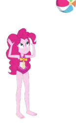 Size: 484x783 | Tagged: safe, banned from derpibooru, deleted from derpibooru, derpibooru import, editor:i-mlp2020, pinkie pie, equestria girls, equestria girls series, friendship math, barefoot, clothes, feet, geode of sugar bombs, magical geodes, simple background, sports, swimsuit, transparent background, volleyball