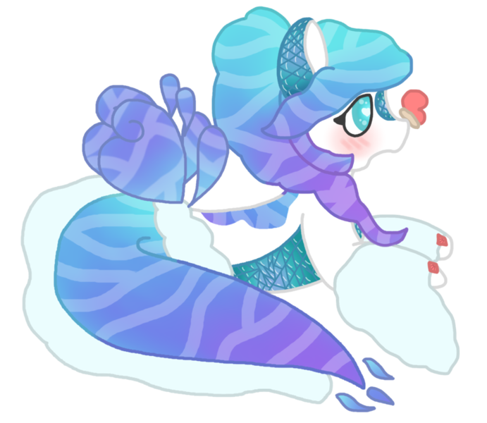 Size: 800x695 | Tagged: safe, artist:pastelrose25, banned from derpibooru, deleted from derpibooru, derpibooru import, oc, butterfly, lamia, original species, pony, snake, snake pony, water pony, blushing, closed species, colored, flat colors, gem, glass pony, happy, sea glass pony, simple background, snake tail, solo, transparent background