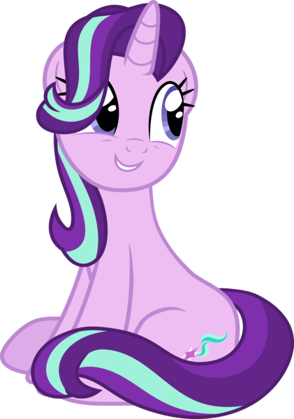 Size: 4102x5844 | Tagged: safe, banned from derpibooru, deleted from derpibooru, derpibooru import, edit, starlight glimmer, pony, unicorn, female, grin, inkscape, mare, simple background, sitting, smiling, solo, transparent background, vector